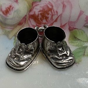 Vintage Sterling Pair of Baby Shoes Charm